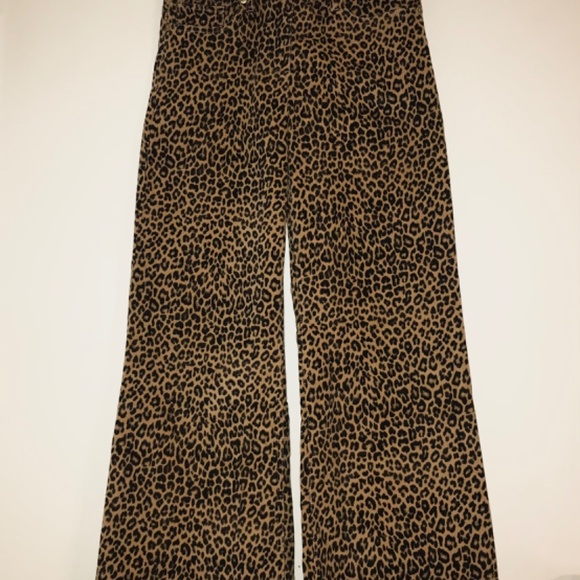 NWT Jcrew Girls Wide Leg Flare Leopard Print Corduroy Pants Trouser Thin Wale 12 - Picture 2 of 11